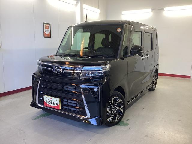 タントカスタムＸ衝突被害軽減ブレーキ　横滑り防止装置　オートハイビーム　アイドリングストップ　ステアリングスイッチ　オートライト　キーフリーシステム　オートエアコン　パノラマカメラ　マット　バイザー（岐阜県）の中古車