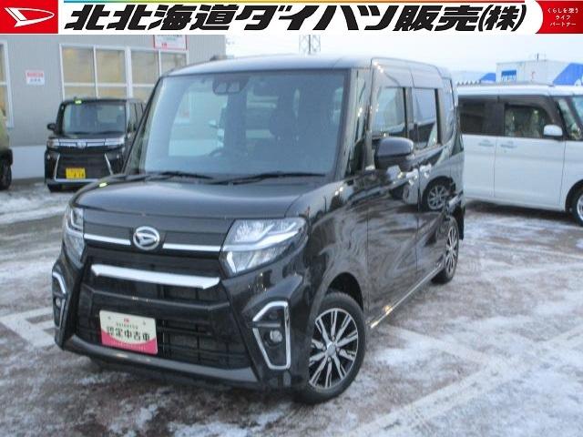 タントカスタムX4WD 両側パワースライドドア ダイハツ純正ナビ バックモニター リモコンエンジンスターター 運転席助手席シートヒーター LEDヘッドライト オートライト オートエアコン アイドリングストップ(北海道)の中古車