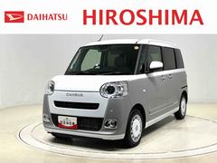 ムーヴキャンバスストライプスＧターボ　バックモニター対応　シートヒーターＬＥＤオートライト・フォグランプ　電動パーキングブレーキ　プッシュボタンスタート　セキュリティアラーム　バックカメラ　両側パワースライドドアウエルカムオープン機能　オート電動格納式ドアミラー