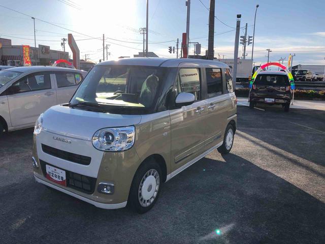 ムーヴキャンバスストライプスG 2WD 走行距離19876km・ナビ2WD スマートアシスト オートエアコン ステアリングスイッチ パノラマモニター ナビ フルホイールキャップ ホッとカップホルダー(山形県)の中古車