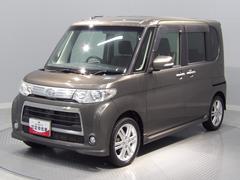 タントカスタムＲＳターボ　ＣＶＴ　左パワースライドドア　ＨＩＤヘッドライト　１５インチアルミ　　オートエアコン　ミラクルオープンドア　　フォグランプ　本革巻ステアリング