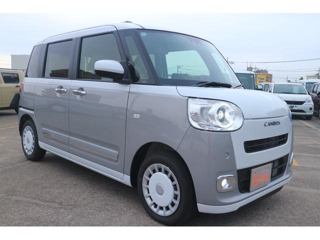 ムーヴキャンバスストライプスＧ　当店使用試乗車ＵＰ車純正ナビ　バックモニター　左右パワースライドドア　左右シートヒーター　クリアランスソナー（埼玉県）の中古車