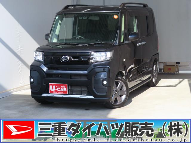 タントファンクロスターボ 純正10型ナビ ETC 1年間無料保証電格ミラー LEDランプ シートヒータ フルセグ 衝突軽減ブレーキ USB Rカメラ i−stop DVD 1オーナー 盗難警報装置 電動パーキングブレーキ 両側パワースライドドア コーナーセンサー(三重県)の中古車