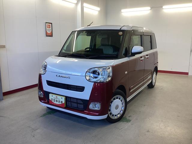 ムーヴキャンバスストライプスＧ衝突被害軽減ブレーキ　横滑り防止装置　オートハイビーム　アイドリングストップ　ステアリングスイッチ　オートライト　キーフリーシステム　オートエアコン　ナビ　ドラレコ　バックカメラ　マット　バイザー（岐阜県）の中古車