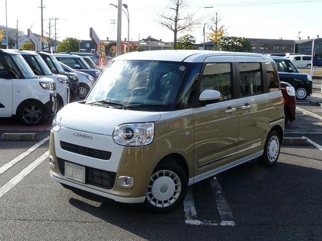 ムーヴキャンバスストライプスGキーフリーシステム セキュリティアラーム スモークガラス 走行距離2km(福岡県)の中古車