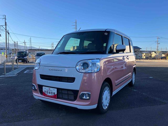 ムーヴキャンバスストライプスＧ２ＷＤ　ＣＶＴ　６６０ｃｃ　両側電動スライドドア　衝突被害軽減ブレーキ　横滑り防止装置　ＡＢＳ　アイドリングストップ　プッシュボタンスタート　ナビ　全方位モニター　シートヒーター　ドライブレコーダー（福島県）の中古車