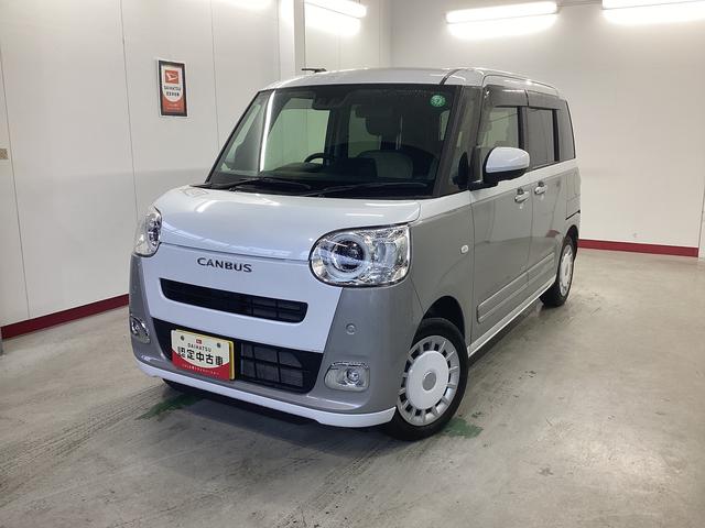 ムーヴキャンバスストライプスＧ衝突被害軽減ブレーキ　横滑り防止装置　オートハイビーム　アイドリングストップ　ステアリングスイッチ　オートライト　キーフリーシステム　オートエアコン　パノラマカメラ　バイザー（岐阜県）の中古車