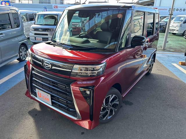 タントカスタムＸ　走行距離４３６４キロ　当店デモカーアップ１年保証距離無制限　純正マット　サイドエアバッグ　ＬＥＤヘッドランプ　アイドリングストップ　シートヒーター　両側電動スライドドア　オプションツートンカラー（埼玉県）の中古車