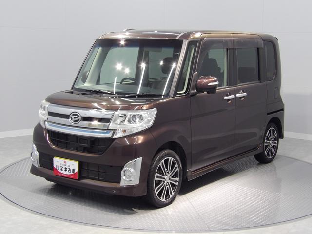 タントカスタムRS トップエディションSA4WD ターボ LEDヘッドランプ 両側パワースライドドア 専用ハーフレザーシート 純正15インチアルミホイール プッシュボタンスタート オートエアコン 衝突回避支援システムスマートアシスト(岩手県)の中古車