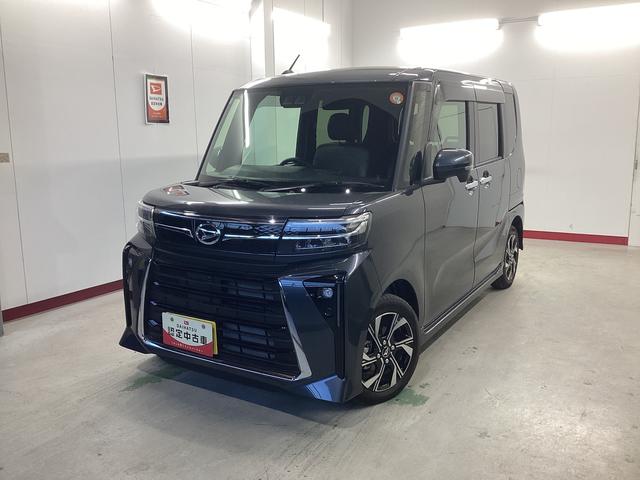 タントカスタムＸ衝突被害軽減ブレーキ　横滑り防止装置　オートハイビーム　アイドリングストップ　ステアリングスイッチ　オートライト　キーフリーシステム　オートエアコン　パノラマカメラ　マット　バイザー（岐阜県）の中古車