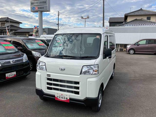 ハイゼットカーゴＤＸ４ＷＤ　ＣＶＴ　６６０ｃｃ　衝突被害軽減ブレーキ　横滑り防止装置　ＡＢＳ　アイドリングストップ　プッシュボタンスタート　両側スライドドア　マニュアルエアコン　パワーステアリング　届出済未使用車（福島県）の中古車