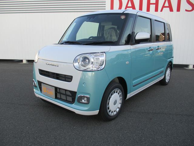 ムーヴキャンバスストライプスＧＲ７年式　届出済み未使用車　両側パワースライドドア　２ｋｍ（福岡県）の中古車