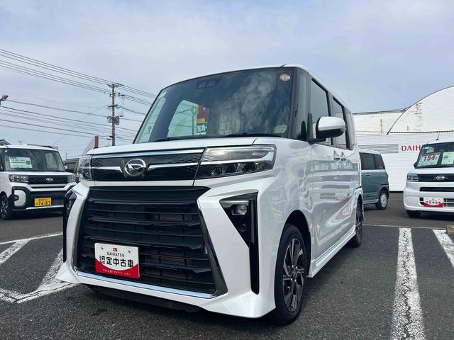 タントカスタムＸインパネシフト　プッシュスタートスイッチ　電子カードキー　電動パーキングブレーキ　シートヒーター　衝突軽減ブレーキ　車線逸脱防止　アルミホイール　両側パワースライドドア（鹿児島県）の中古車