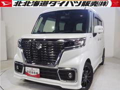 スペーシアカスタムハイブリッドＸＳ４ＷＤ　両側パワースライドドア　夏冬タイヤ　ＬＥＤヘッドライト　オートライト　カーナビ　全方位モニター　スマートキー　ドライブレコーダー　シートヒーター　オートエアコン　後席テーブル