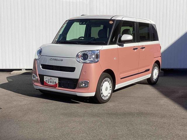 ムーヴキャンバスストライプスＧインパネシフト　プッシュスタートスイッチ　電子カードキー　電動パーキングブレーキ　衝突被害軽減　車線逸脱　オートハイビーム　ＡＢＳ　両側パワースライドドア（鹿児島県）の中古車