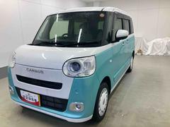ムーヴキャンバス 中古車 ストライプスＧターボ衝突被害軽減ブレーキ　横滑り防止装置　４ＷＤ　オートハイビーム　アイドリングストップ　ステアリングスイッチ　キーフリー　オートエアコン　ナビ　ドラレコ　パノラマカメラ　ＥＴＣ　マット　バイザー