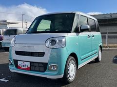 ムーヴキャンバスストライプスＧ　届出済未使用車２ＷＤ　ＣＶＴ　６６０ｃｃ　衝突被害軽減ブレーキ　横滑り防止装置　ＡＢＳ　サイドエアバッグ　アイドリングストップ　プッシュボタンスタート　スマートキー　両側電動スライドドア　届出済未使用車