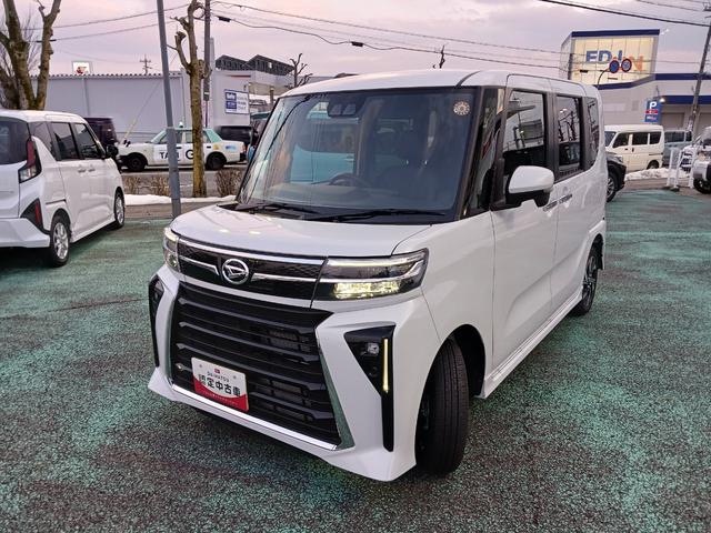 タントカスタムＸ４ＷＤ　スマートアシスト　純正ナビ　バックカメラ　両側電動スライドドア　シートヒーター　スマートキー　オートライト　電動パーキングブレーキ　衝突被害軽減システム　横滑り防止機能　アイドリングストップ（石川県）の中古車