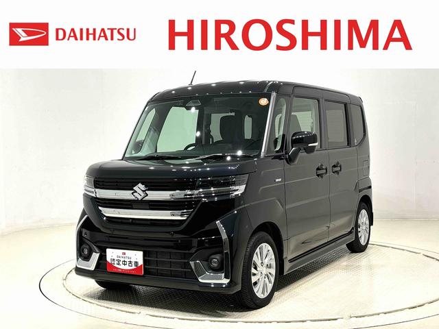 スペーシアカスタムハイブリッドＧＳ　ナビゲーション　ＥＴＣ車載器ＬＥＤオートライト・フォグランプ　電動パーキングブレーキ　プッシュボタンスタート　シートヒーター　アルミホイール（広島県）の中古車