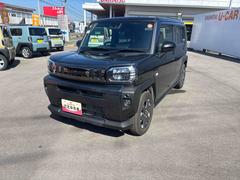 タフトＧターボ　ダーククロムベンチャーターボ車　インパネシフト　プッシュスタートスイッチ　電子カードキー　電動パーキングブレーキ　ディスプレイオーディオ　追突被害軽減ブレーキ　車線逸脱警告　オートマチックハイビーム　ＡＢＳ　ガラスルーフ