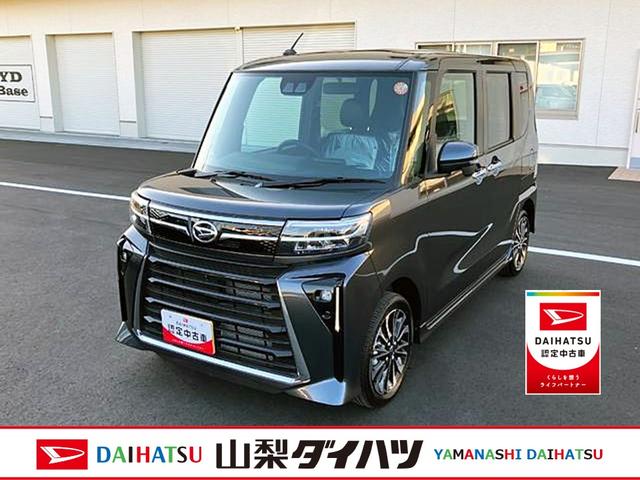 タントカスタムRS 4WD 純正ナビ バックモニタースマートアシスト・LEDヘッドライト・15インチアルミホイール・両側パワースライドドア・USBソケット・運転席助手席シートヒーター・レザー調Xフルファブリックシート・本革巻ステアリングホイール(山梨県)の中古車
