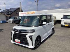 タントカスタムＸインパネシフト　プッシュスタートスイッチ　電子カードキー　電動パーキングブレーキ　カーナビ　シートヒーター　両側パワースライドドア　レーンキープアシスト　オートマチックハイビーム　アルミホイール