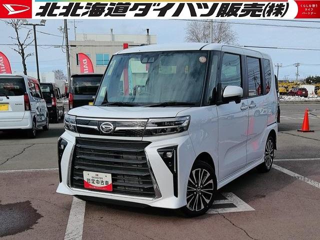 タントカスタムRS4WD 両側パワースライドドア LEDヘッドライト オートライト 運転席助手席シートヒーター オートエアコン 後席テーブル 前後コーナーセンサー アイドリングストップ アルミホイール オーディオレス(北海道)の中古車
