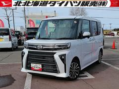 タントカスタムＲＳ４ＷＤ　両側パワースライドドア　ＬＥＤヘッドライト　オートライト　運転席助手席シートヒーター　オートエアコン　後席テーブル　前後コーナーセンサー　アイドリングストップ　アルミホイール　オーディオレス