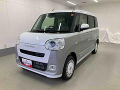 ムーヴキャンバス 中古車 ストライプスＧ衝突被害軽減ブレーキ　横滑り防止装置　４ＷＤ　オートハイビーム　アイドリングストップ　ステアリングスイッチ　オートライト　キーフリーシステム　オートエアコン　ディスプレイオーディオ　バックカメラ