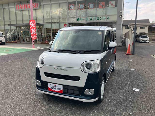 ムーヴキャンバスストライプスGターボ保証 新車保証・まごころ保証 1年間・走行距離無制限付き 7インチナビ・パノラマカメラ・ドラレコ・装備(東京都)の中古車