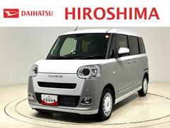 ムーヴキャンバスストライプスＧターボＬＥＤオートライト・フォグランプ　電動パーキングブレーキ　プッシュボタンスタート　セキュリティアラーム　バックカメラ　両側パワースライドドアウエルカムオープン機能　オート電動格納式ドアミラー