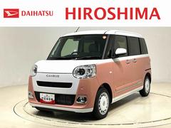 ムーヴキャンバスストライプスＧＬＥＤオートライト・フォグランプ　電動パーキングブレーキ　プッシュボタンスタート　セキュリティアラーム　バックカメラ　両側パワースライドドアウエルカムオープン機能　オート電動格納式ドアミラー