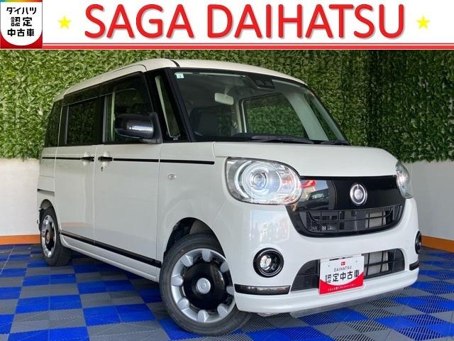 ムーヴキャンバスＧブラックアクセントリミテッド　ＳＡIII両側電動スライドドア・ＥＴＣ・パノラマモニター・プッシュボタンスタート・ステアリングスイッチ・オートエアコン・キーフリー・ベンチシート・パワーウィンドウ（佐賀県）の中古車