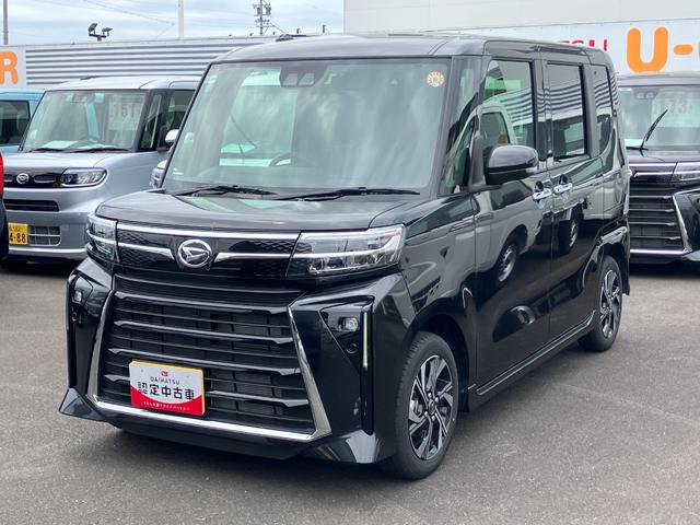 タントカスタムX14インチアルミホイール 大型エアロバンパー フルLEDヘッドランプ オート格納式カラードドアミラー 両側パワースライドドア キーフリーシステム プッシュボタンスタート(静岡県)の中古車