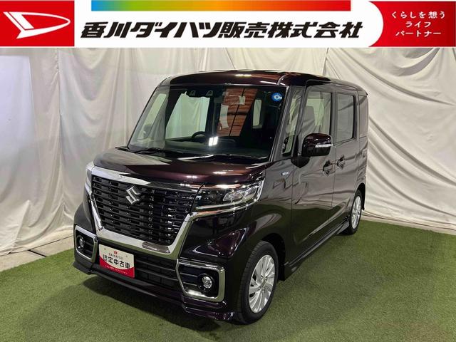 スペーシアカスタムハイブリッドＧＳナビ　ＴＶ　Ｂｌｕｅｔｏｏｔｈ　ドラレコ　ＥＴＣ　ステアリングスイッチ　キーフリー　サンシェード　シートヒーター　認定中古車　ＣＶＴ　６６０（香川県）の中古車