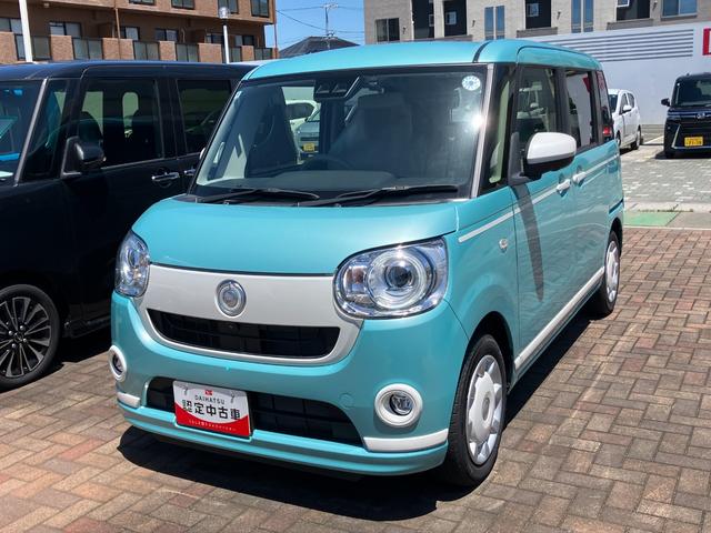 ムーヴキャンバスＧホワイトアクセントＶＳ　ＳＡIII１４インチフルホイールキャップ　ＬＥＤヘッドランプ　キーフリーシステム　両側パワースライドドア　オートエアコン（プッシュ式）　オートライト　置きラクボックス（静岡県）の中古車