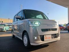 ムーヴキャンバス 中古車 ストライプスＧターボ／純正ナビ／デモカーＵＰ／バックカメラ付１年保証距離無制限　走行距離１９８７キロ　カーナビ　サイドエアバッグ　ＬＥＤヘッドランプ　アイドリングストップ　シートヒーター　両側電動スライドドア　オート格納式ドアミラー　電動パーキングブレーキ