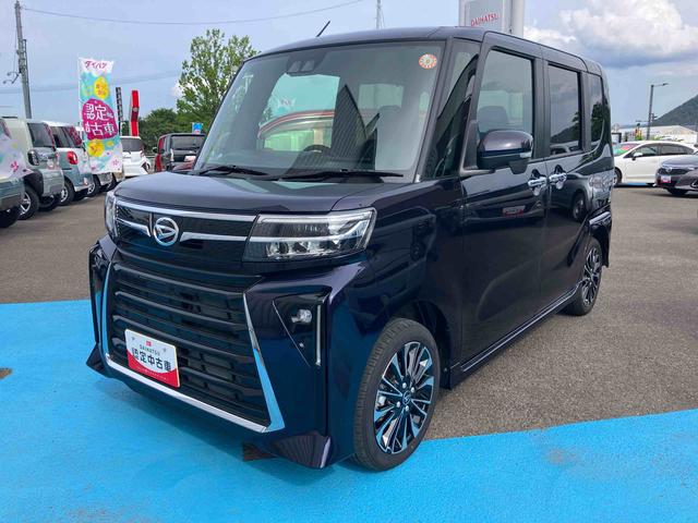 タントカスタムRSリミテッド2WD 660cc ターボ 衝突被害軽減ブレーキ 横滑り防止装置 ABS アイドリングストップ プッシュボタンスタート 両側電動スライドドア ディスプレイオーディオ バックモニター(福島県)の中古車