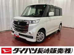 スペーシアカスタムＺ 中古車 ベースグレード下取車　衝突被害軽減システム　レーンアシスト　横滑り防止装置　ナビ　全周囲モニター　ＥＴＣ　シートヒーター　片側電動両側スライドドア　アイドリングストップ　スマートキー　プッシュスタート