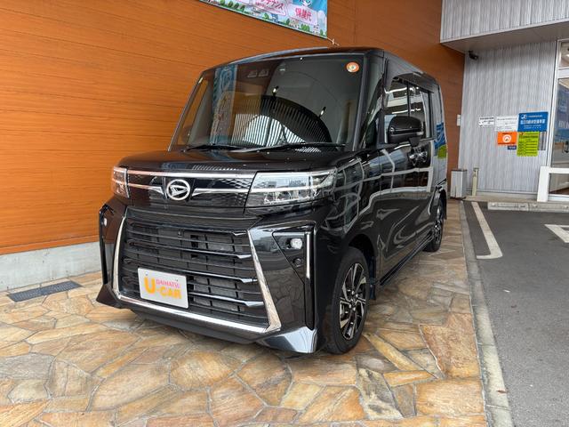 タントカスタムX14インチアルミホイール 大型エアロバンパー フルLEDヘッドランプ オート格納式カラードドアミラー 両側パワースライドドア キーフリーシステム プッシュボタンスタート(静岡県)の中古車