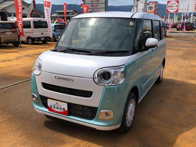 ムーヴキャンバスストライプスG 4WD 走行距離496km4WD スマートアシスト 14インチフルホイールキャップ 9インチディスプレイオーディオ ドライブレコーダー 両側パワースライドドア(山形県)の中古車