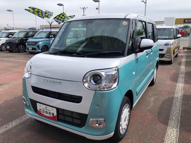 ムーヴキャンバスストライプスＧ　４ＷＤ　走行距離１３ｋｍ４ＷＤ　スマートアシスト　プッシュボタンスタート　キーフリーシステム　電動パーキングブレーキ　両側パワースライドドア　オートエアコン　ＬＥＤフォグランプ（山形県）の中古車