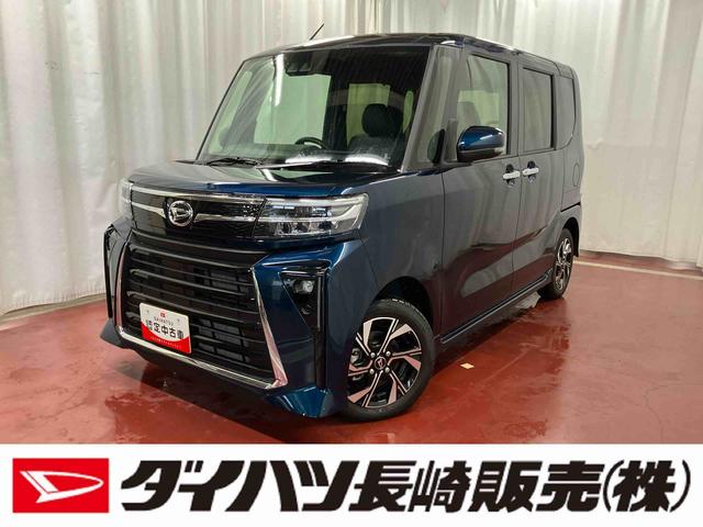 タントカスタムX元展示車 1オーナー 禁煙 9インチディスプレイオーディオ アイドリングストップ 衝突被害軽減システム 電動格納ミラー 両側電動スライドドア ブルートゥース 車線逸脱警報 シートヒーター バックカメラ(長崎県)の中古車
