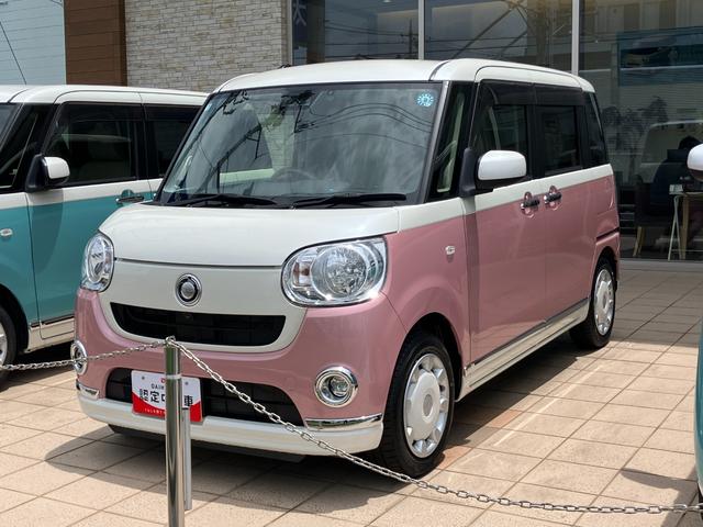 ムーヴキャンバスXメイクアップリミテッド SAIII14インチフルホイールキャップ キーフリーシステム 両側パワースライドドア オートエアコン(プッシュ式) オートライト 置きラクボックス(静岡県)の中古車
