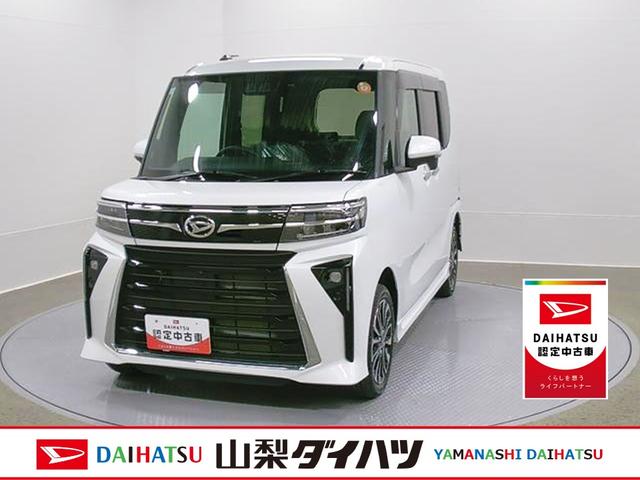 タントカスタムＲＳリミテッド　４ＷＤ　純正ナビ　パノラマモニタースマートアシスト・ＬＥＤヘッドライト・１５インチアルミホイール・両側パワースライドドア・ＵＳＢソケット・運転席助手席シートヒーター・レザー調Ｘフルファブリックシート・本革巻ステアリングホイール（山梨県）の中古車