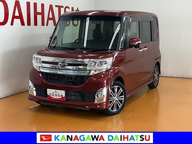 タントカスタムＲＳ　トップエディションＳＡIIスマアシ　デイライト　ミラクルオープンドア　Ｂカメラ　ステアリングスイッチ　両側オートスライドドア　Ｐスタート　エコアイドル　横滑り防止機能　誤発進抑制機能　ＥＴＣ　電動格納ミラー　キーフリー（神奈川県）の中古車