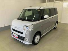 ムーヴキャンバス 中古車 ストライプスＧ衝突被害軽減ブレーキ　横滑り防止装置　オートマチックハイビーム　アイドリングストップ　ステアリングスイッチ　オートライト　キーフリーシステム　オートエアコン　両側電動スライドドア　純正ホイールキャップ