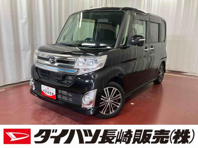 タントカスタムRS SA下取車 ターボ 衝突被害軽減システム 横滑り防止装置 両側電動スライドドア スマートキー プッシュスタート アイドリングストップ CD オートライト LEDヘッドランプ 電動格納ドアミラー(長崎県)の中古車