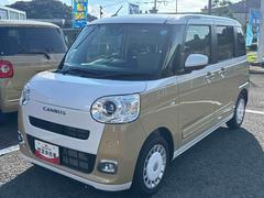 ムーヴキャンバス 中古車 ストライプスＧインパネシフト　プッシュスタートスイッチ　電子カードキー　電動パーキングブレーキ　ディスプレイオーディオ　両パワースライドドア　車線逸脱警告　オートハイビーム　ＡＢＳ