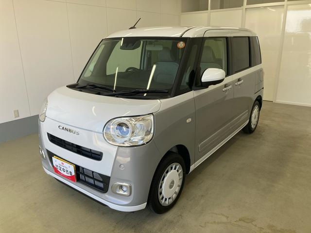 ムーヴキャンバスストライプスＧ衝突被害軽減ブレーキ　横滑り防止装置　オートマチックハイビーム　アイドリングストップ　ステアリングスイッチ　オートライト　キーフリーシステム　オートエアコン　両側電動スライドドア　純正ホイールキャップ（岐阜県）の中古車
